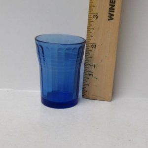 Hazel Atlas Depression Glass Cobalt MODERNTONE 2 1/4 In Whiskey Shot Glass-HTF